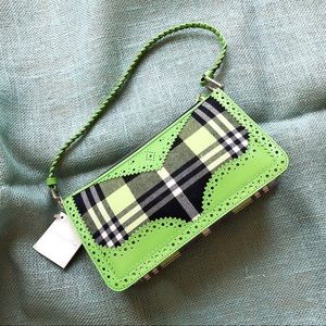 Dior Plaid Canvas and Leather Clutch